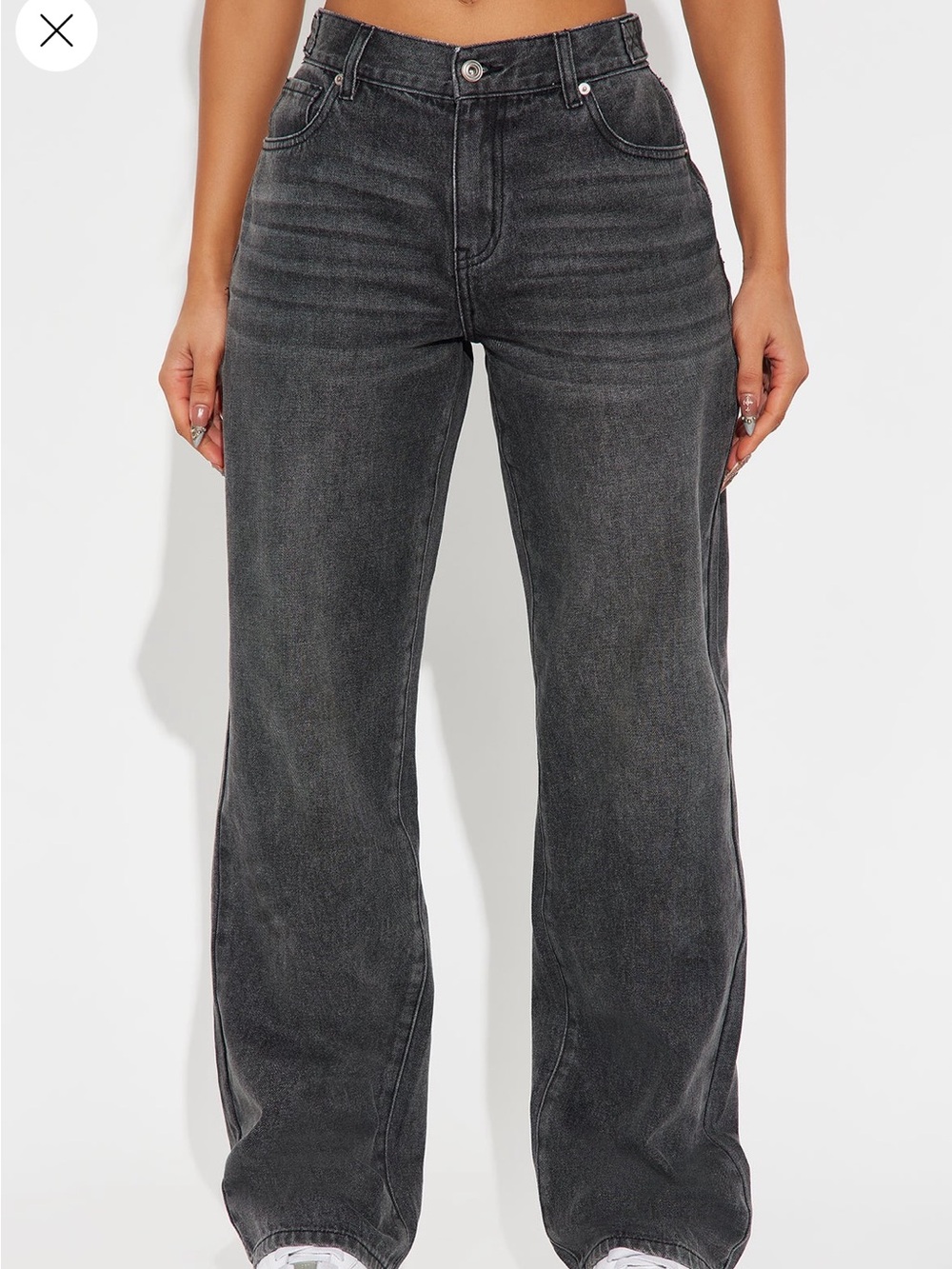 Black straight leg jeans